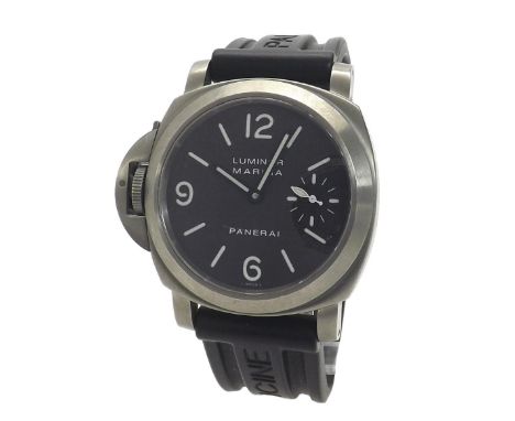 (8) Panerai Luminor Marina titanium gentleman's wristwatch, ref. OP 6571 LEFT, BB1064708, serial no. E268/300, rubber strap, 