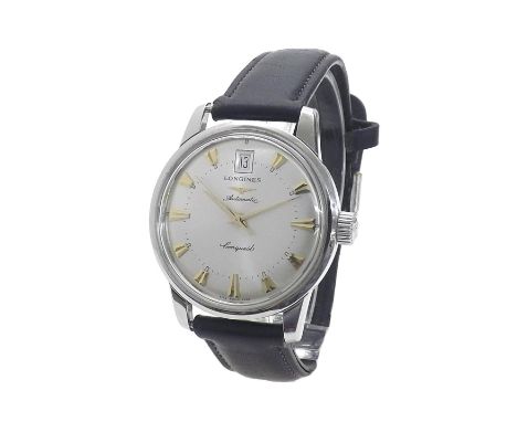 Longines Conquest automatic stainless steel gentleman's wristwatch, ref  L1.611.4, serial no. 30179564,  silvered dial with b