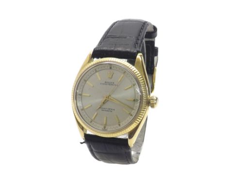 Rolex Oyster Perpetual Chronometer 1950s 18ct gentleman's wristwatch, ref. 6567, serial no. 998xxx, silvered dial with baton 