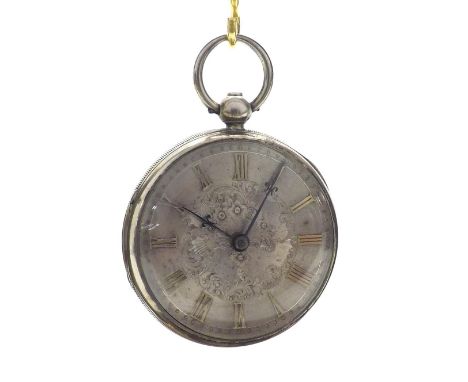 Silver fusee rack lever pocket watch, London 1840, the movement inscribed 'Patent', engraved balance cock with lion and diamo