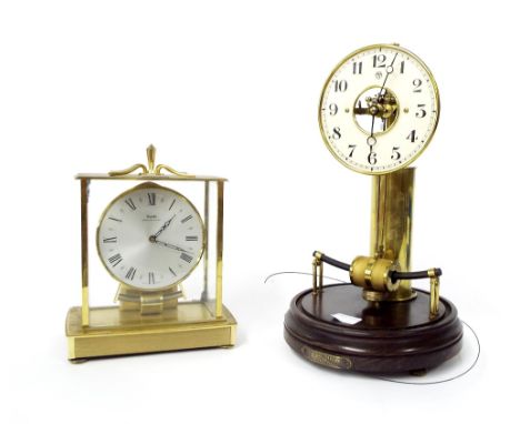 Early Bulle electric mantel clock, the 5.5" cream chapter ring with skeletonised centre bearing the MFB trademark logo, suppo