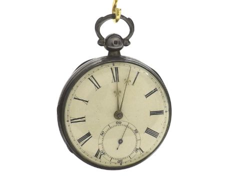 Early 19th century English fusee cylinder pocket watch, hallmarked London 1845, signed J. Walker, London, no. 1818, with bell