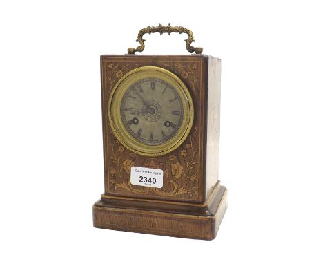 French rosewood two train mantel clock, the movement signed N.P.A. Dellion-Deville á Paris, with outside countwheel and strik