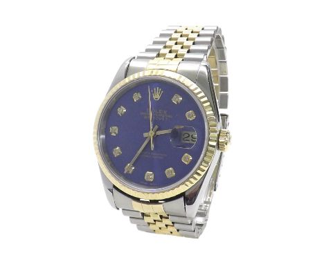 Rolex Oyster Perpetual Datejust gold and stainless steel gentleman's bracelet watch, ref. 16233, serial no. W576xxx, circa 19