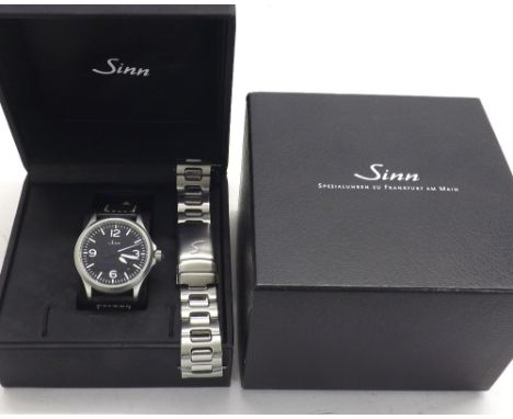 Sinn Magnetfelduhr 656 automatic stainless steel wristwatch, ref. 656.1318, black dial with Arabic quarter numerals, sweep ce