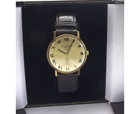 International Watch Co. (IWC) 9ct gentleman's wristwatch, serial no 2054357, hallmarked London 1976, the gilded dial with Rom