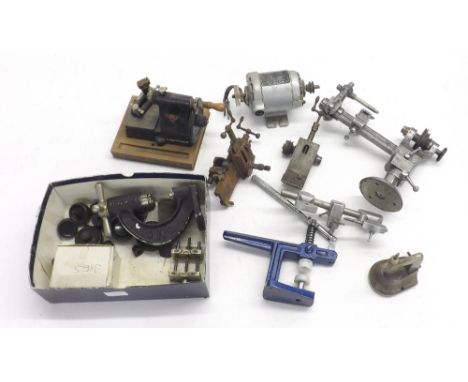 Small quantity of lathes and staking tools etc