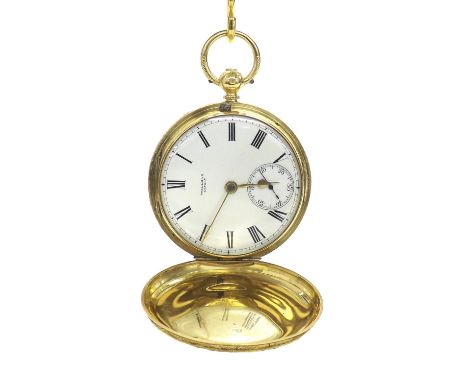 Good 18ct fusee lever hunter pocket watch, Chester 1870, the movement signed Brillman, London, no. 62740, with dust cover and