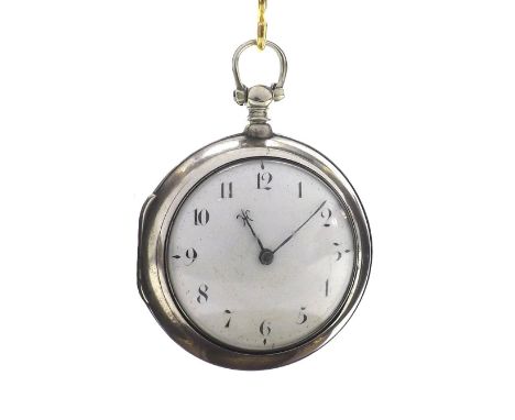 George III silver pair cased fusee verge pocket watch, London 1801, signed Jno Jackson, Beaconsfield, no. 17408, with pierced