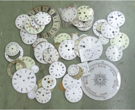 Large quantity of enamel clock and watch dials etc