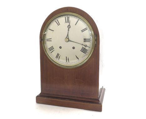 Mahogany ting-tang bracket clock, 16" high (pendulum)