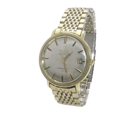 Omega Constellation Chronometer automatic gold plated and steel gentleman's bracelet watch, ref. CD 168.004, circa 1966, silv