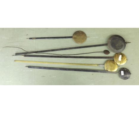 Six various longcase and wall clock pendulums (6)