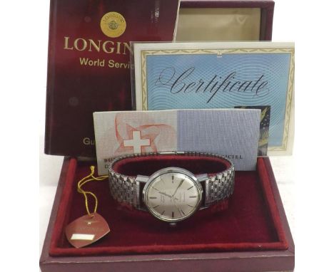 Longines Flagship automatic chronometer stainless steel bracelet watch, ref. Z2003N,  serial no. 11890751, circa 1968, the ci