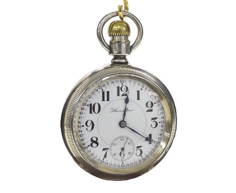 Hamilton Watch Co. railroad nickel cased lever pocket watch, circa 1912, cal. 936 adjusted five positions double roller 17 je