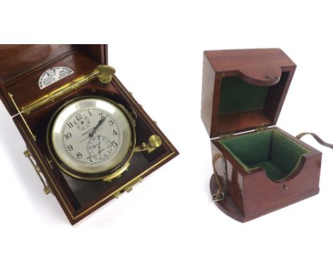 Hamilton two day marine chronometer, the 4" silvered dial signed Hamilton, Lancaster PA., U.S.A., with state of wind and subs