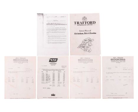 The Smiths: A collection of early-career live performance ephemera, comprising seven invoices to the band from All Trade Book