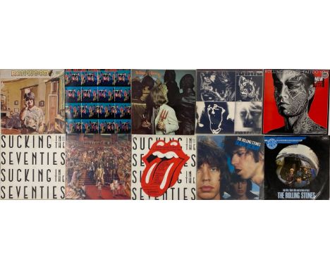 Ten various Rolling Stones albums, including Tattoo You.