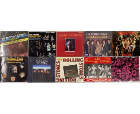 Ten various Rolling Stones albums, including Cant Get No Satisfaction.