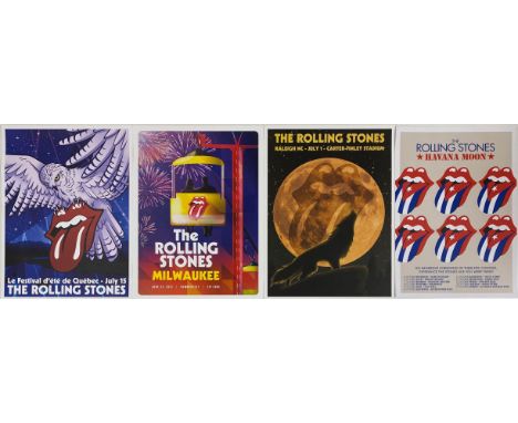 Four various Rolling Stones posters, including The Festival of Quebec, Carter-Finley Stadium, Summerfest Milwaukee and Havann