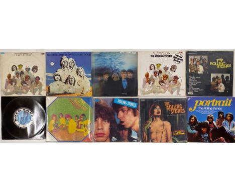 Ten various Rolling Stones albums, including Get More Satisfaction.