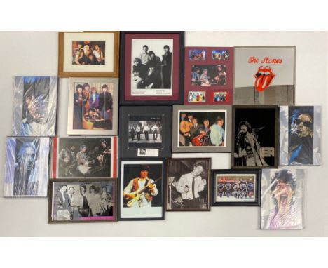 A quantity of framed Rolling Stones pictures, largest frame size 32 x 39.5cm.