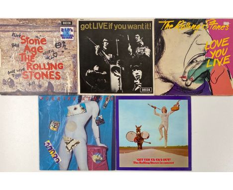 Five various Rolling Stones albums, including Love you Live.