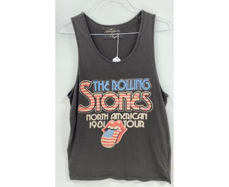 A 2013 reproduction vest top of the 1981 North American Rolling Stones tour, size medium.