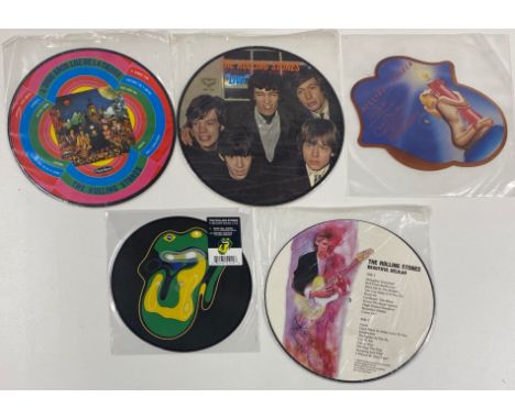 Five various Rolling Stones picture disc vinyls, including Beautiful Delilah.