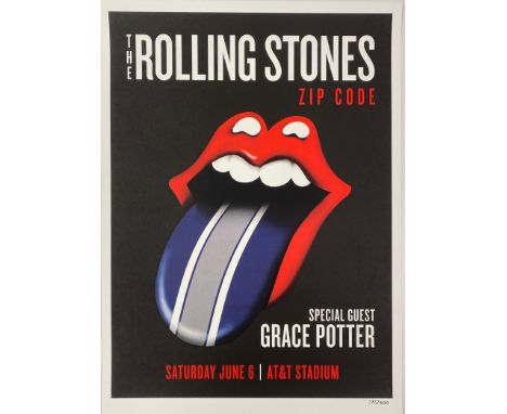 The Rolling Stones Zip Code limited edition 385/500 poster with special guest Grace Potter, 45.5 x 61cm.