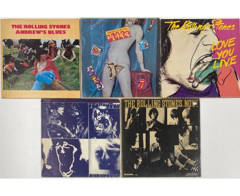 Five various Rolling Stones albums, including The Rolling Stones, Now.