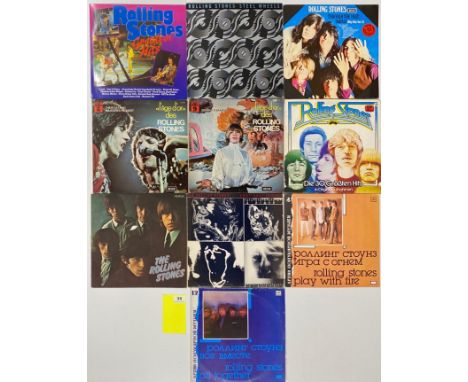 Ten various Rolling Stones records, including Through the Past Darkly.