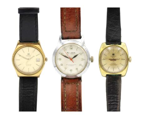 A Rodania gent's medium-sized manual wind wristwatch and two Tissot lady's wristwatches. The Rodania with 17 jewel movement a
