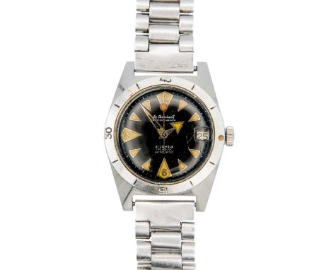 LE CHEMINANT - A Master Mariner gentleman's automatic incabloc diver's wristwatch. The signed 28mm black dial with luminous a