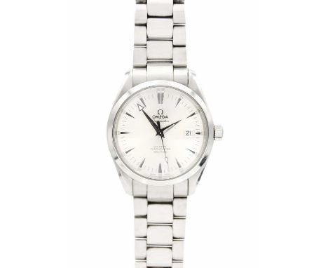 OMEGA - An Omega Seamaster Aqua Terra Co-Axial Chronometer stainless steel gentleman's wristwatch. Ref. 2500, with signed sil