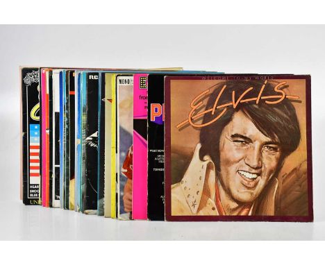 ELVIS PRESLEY; a collection of twenty-eight vinyl records, to include The Platinum Collection, Moody Blue, Christmas Album, F