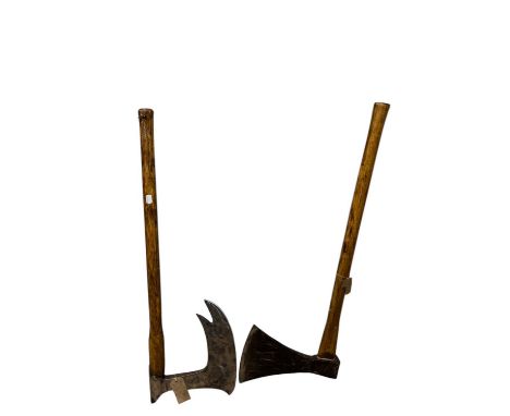 Two vintage axes, including French guillotine example (2).