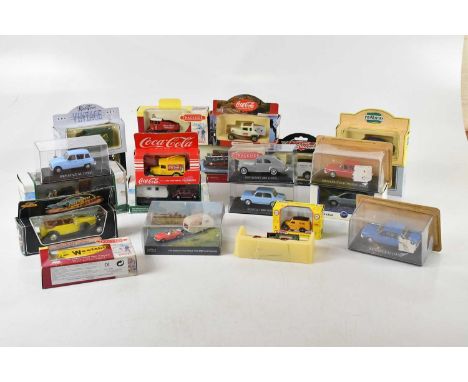 A collection of model diecast vehicles, including Days Gone, Vanguards, Trackside, Vintage, Cararama, Oxford, EFE, etc.