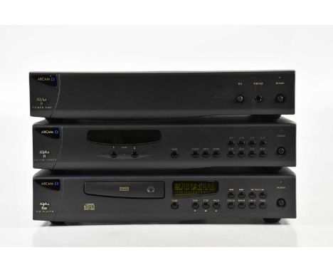 An audio stack, consisting of an Arcam Alpha 8 Power Amp, an Arcam Alpha 8 AM/FM Tuner and an Arcam Alpha 8 CD player (3).Con