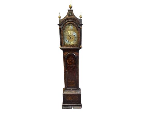 THOMAS GRINNARD; a good 18th century eight day longcase clock, the brass face with applied silvered chapter ring bearing Arab