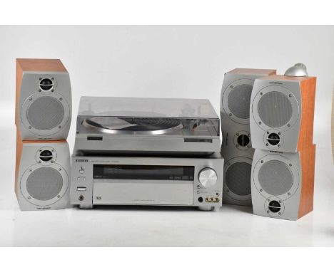 PHILIPS; a F7230 record player, Kenwood KRF-X9090D video sound receiver, and stereo equipment.Condition Report: The item or i