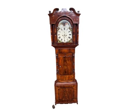 ELLAM &amp; TARVIN; a 19th century eight day movement mahogany cased longcase clock, with painted dial set with Roman numeral