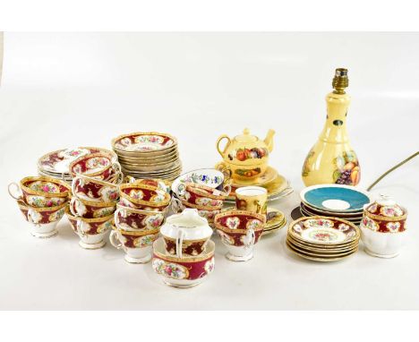AYNSLEY; a collection of decorative ceramics including 'Orchid Gold' coffee can and saucer, various teacups and saucers, a ba