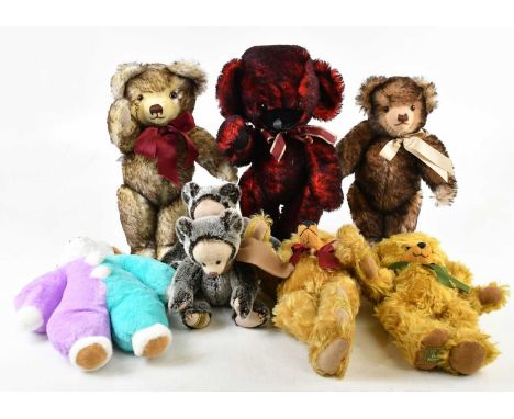 MERRYTHOUGHT; a collection of eight teddy bears, largest 43cm (8).