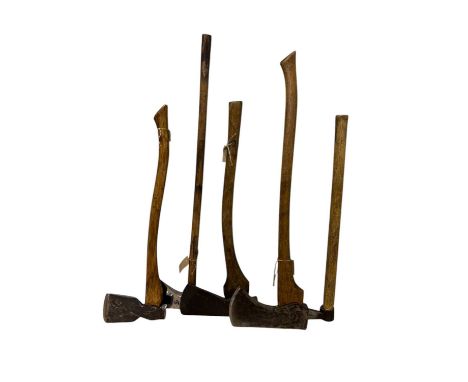 A group of five vintage axes, including a Cornelius Whitehouse miner's example, etc (5).