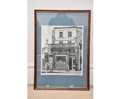 † ROGER HAMPSON (1925-1996); a pencil signed limited edition etching, 'Cassidy's, Dublin', signed lower right, 3/20, 47 x 40c