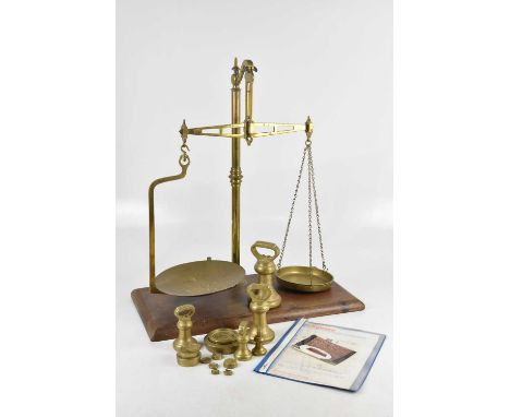 W &amp; T AVERY; a set of Victorian balance scales and assorted weights, with original receipt for the sum of £165.