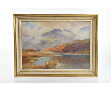 WILLIAM R HOYLES (1870-1935); watercolour, mountainous landscape, signed lower left, 34 x 48cm, framed and glazed.