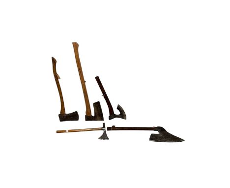 Five vintage axes, including a Spear &amp; Jackson example, an Austrian broad axe reportedly from Steiermark, etc (5).