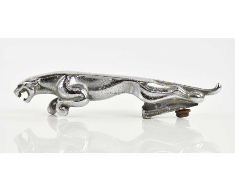 A vintage chrome Jaguar car mascot, length 17cm.